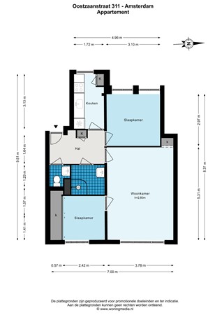 Floor plan - Oostzaanstraat 311, 1013 WJ Amsterdam 